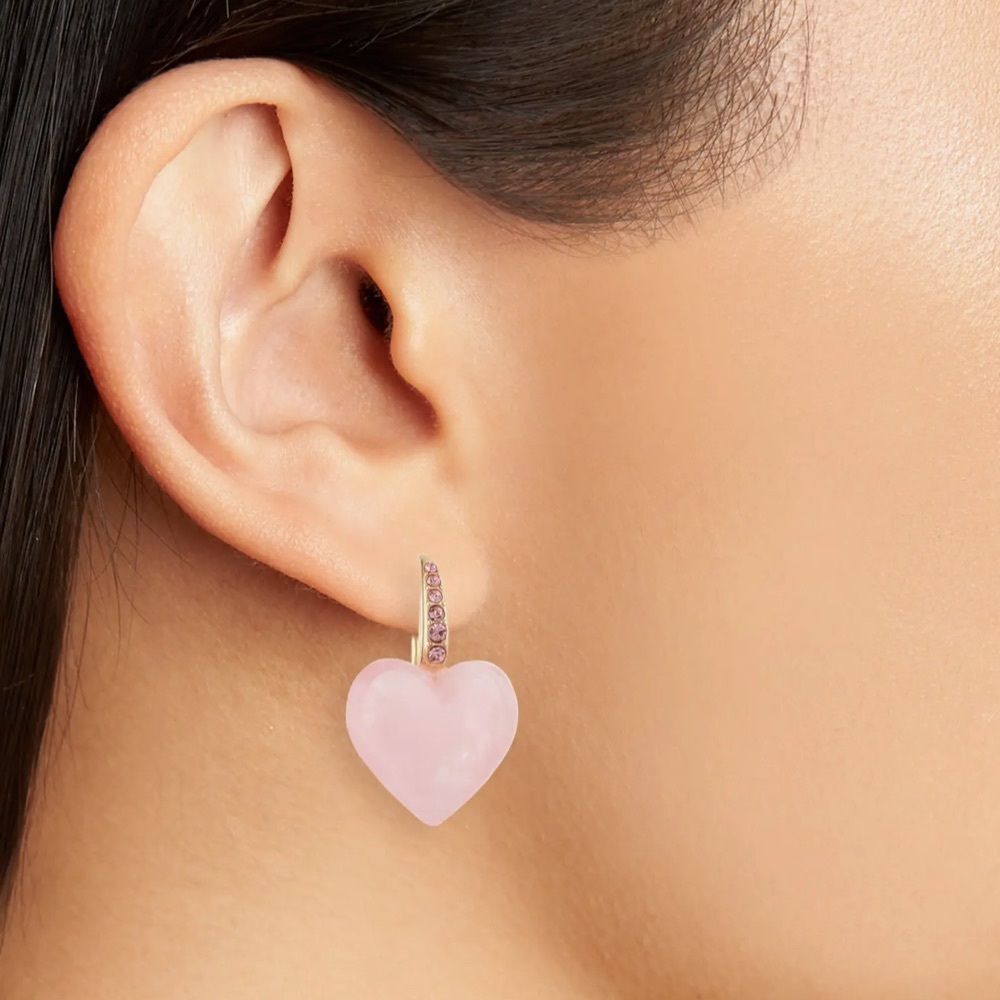 Baublebar Pink Hearts on Display Drop Earrings - Picture 2 of 6